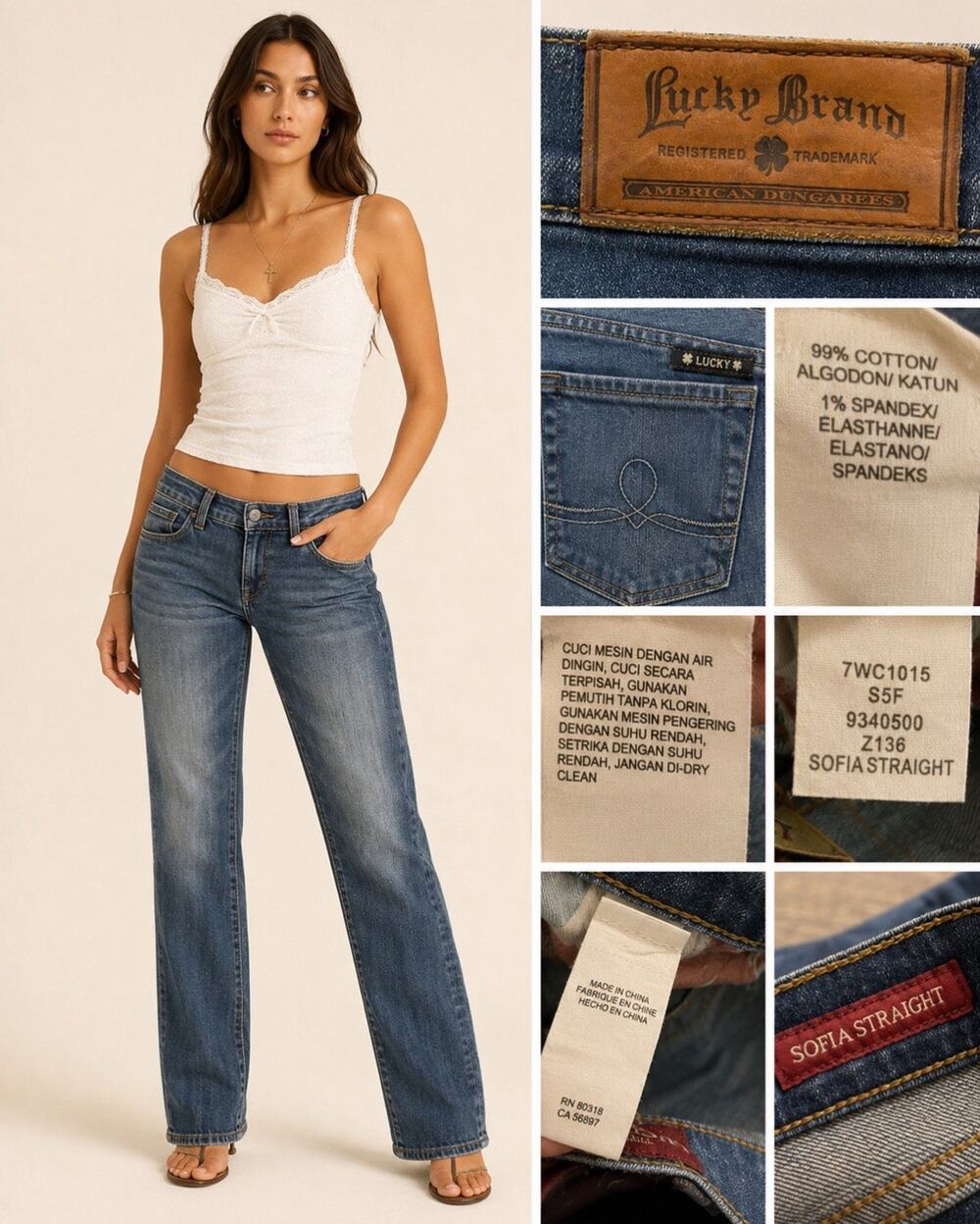Lucky Brand Women's Sofia Straight Leg Jeans Size 10 Medium Wash Denim